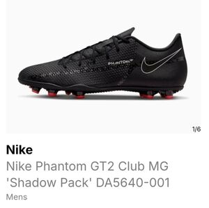 Nike Phantom GT2 Club MG 'Shadow Pack' Men's Soccer Cleats - Black/ Red. Size 8.